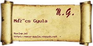 Mács Gyula névjegykártya