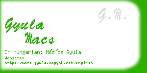 gyula macs business card